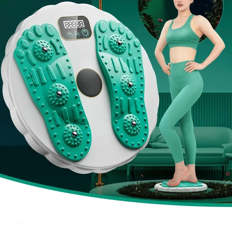 Rotating Waist Disc Twist Machine with Electronic Counter Magnetic Massage for Body Shaping, Color: Green