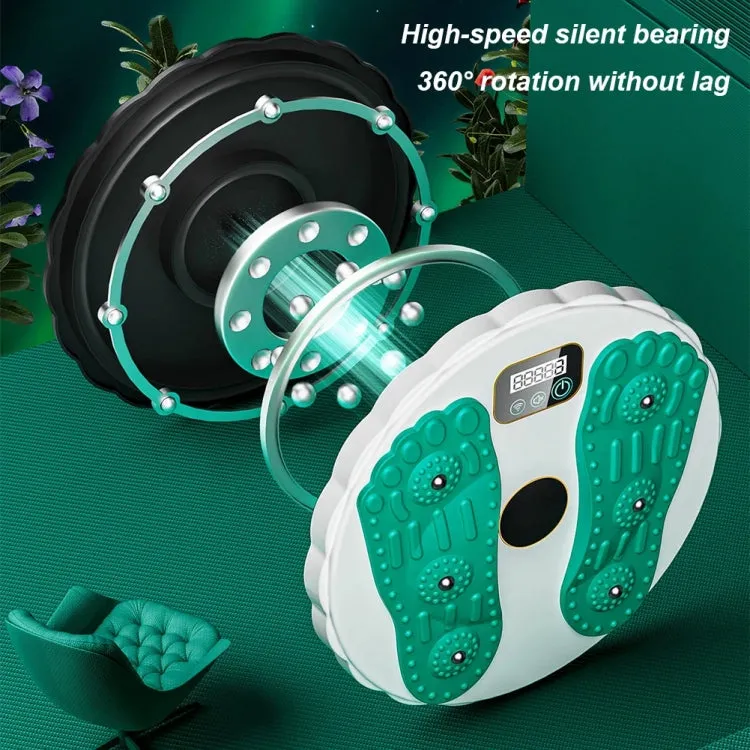 Rotating Waist Disc Twist Machine with Electronic Counter Magnetic Massage for Body Shaping, Color: Green