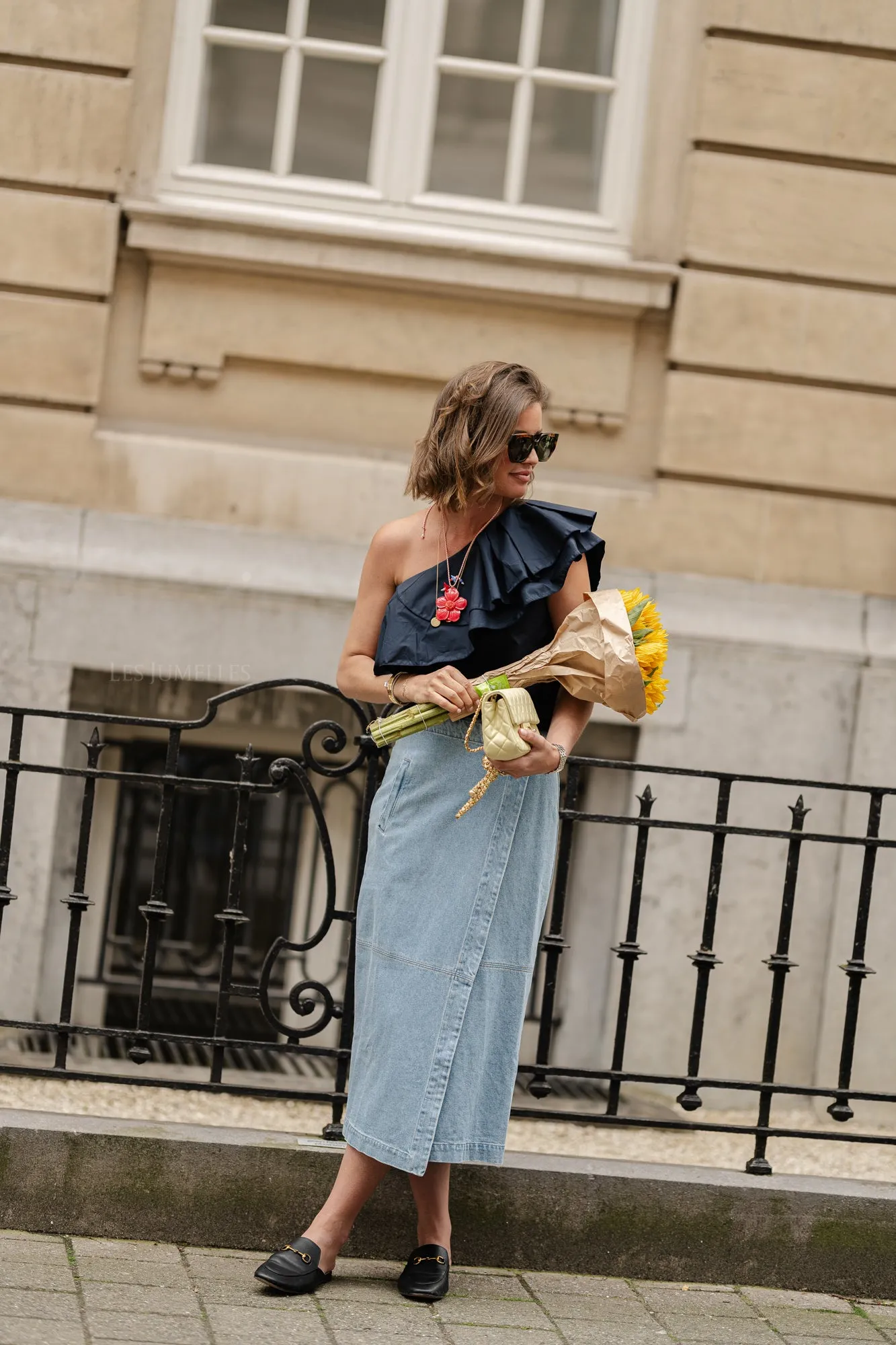 Vita long denim skirt blue