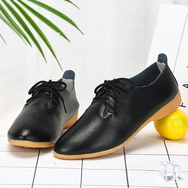 Women's popular leather pretty dressy flat loafers
