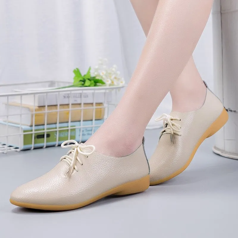Women's popular leather pretty dressy flat loafers