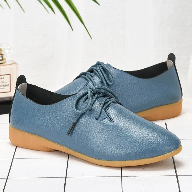 Women's popular leather pretty dressy flat loafers