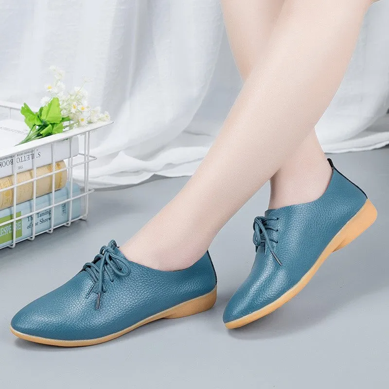 Women's popular leather pretty dressy flat loafers