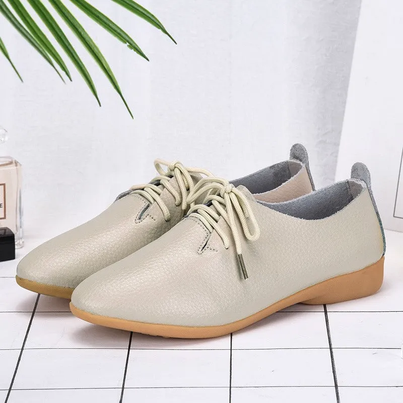 Women's popular leather pretty dressy flat loafers