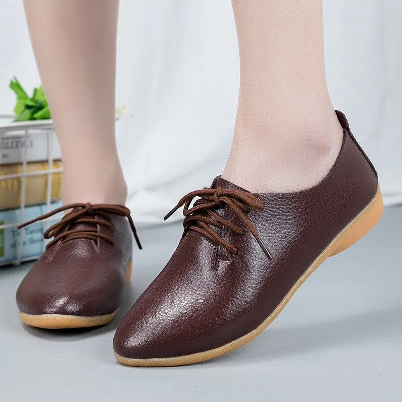 Women's popular leather pretty dressy flat loafers