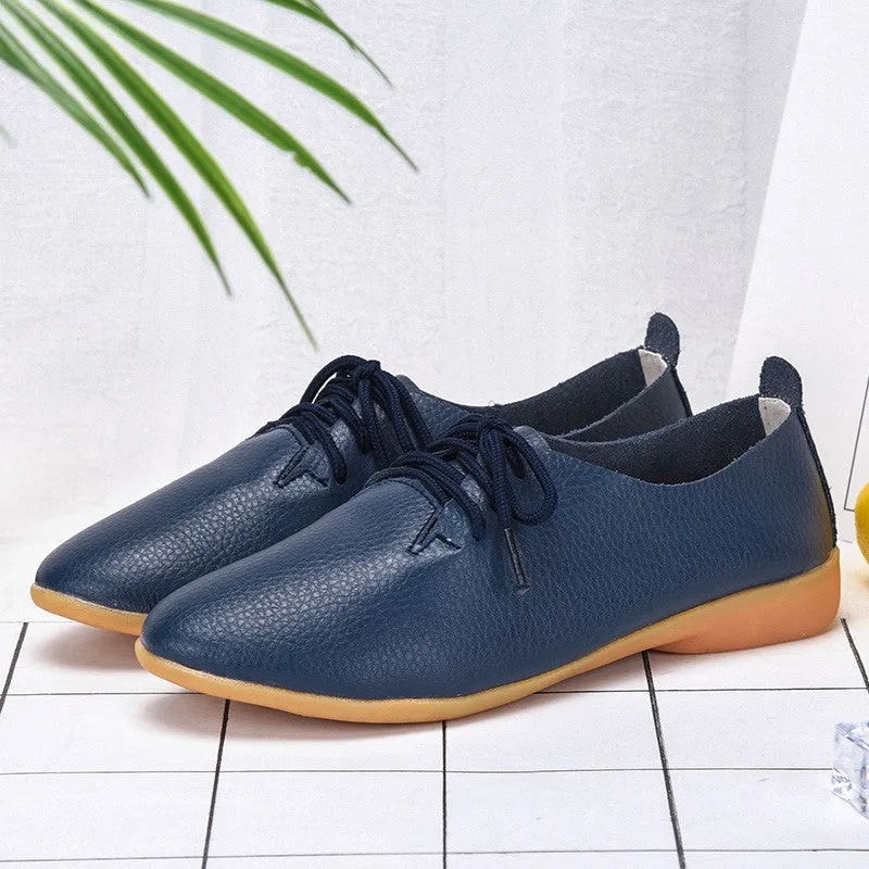 Women's popular leather pretty dressy flat loafers
