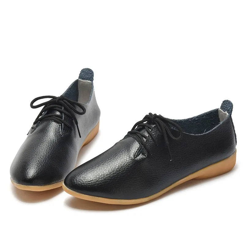 Women's popular leather pretty dressy flat loafers