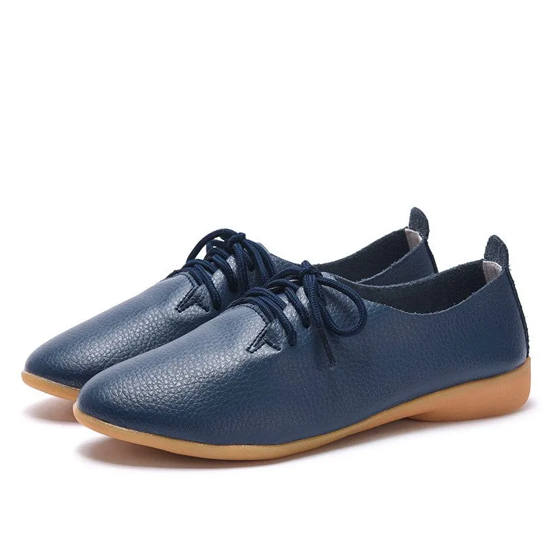 Women's popular leather pretty dressy flat loafers
