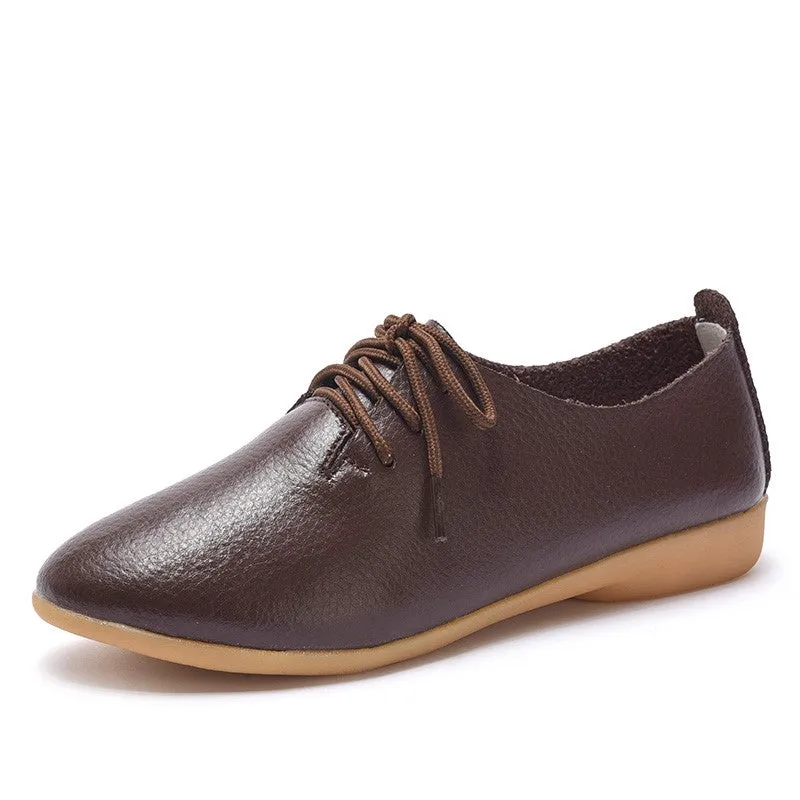 Women's popular leather pretty dressy flat loafers
